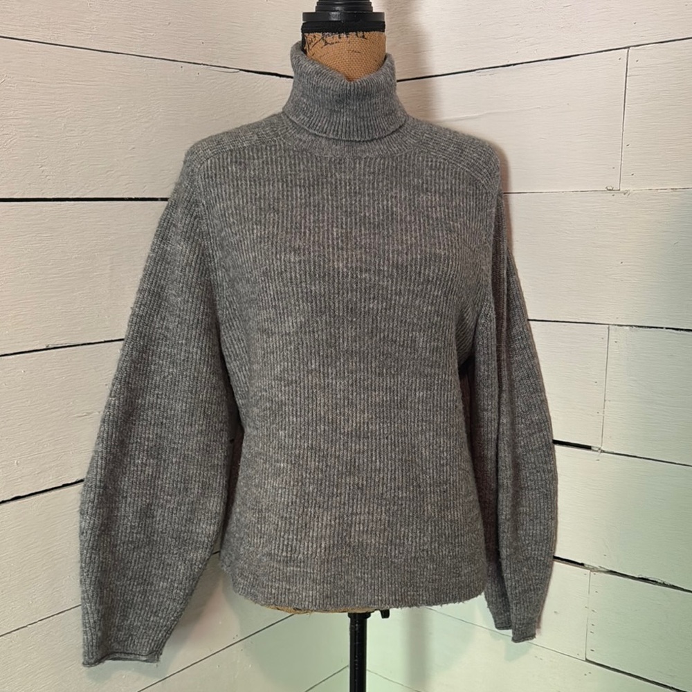 Gray Turtleneck Sweater